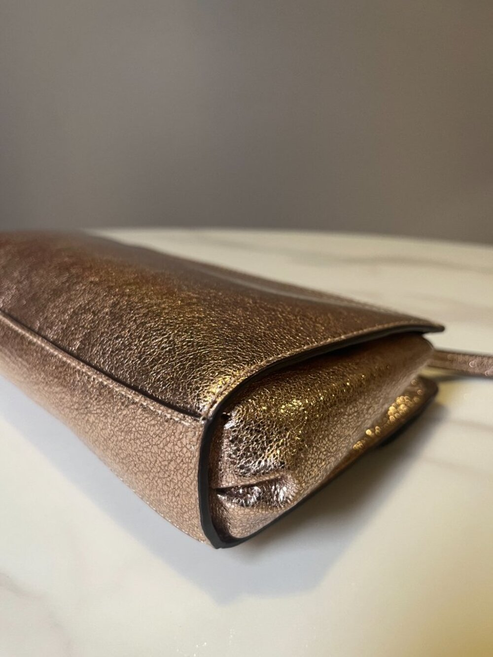 Coach Rose Gold Metallic Leather Clutch - Picture 10 of 13